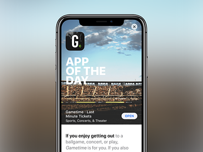App of the Day: Gametime app app store apple event icon iphone iphone x product design sports tickets
