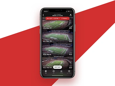 List View 49ers app browse discover list photo price product san francisco seats view