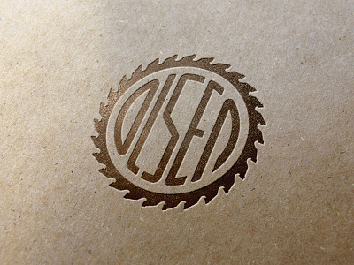 Olsen blade carpenter custom cut industrial letterpress logo saw wood work