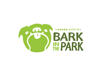 Bark In The Park ball bark city dog green logo ogden park tennis utah