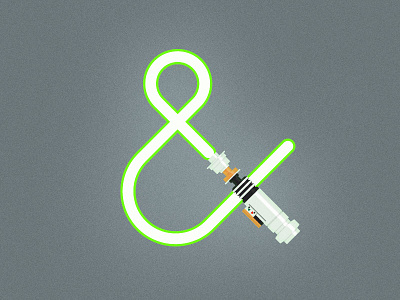 Lightsaber Ampersand ampersand green illustration light lightsaber luke saber skywalker sword type typography weapon