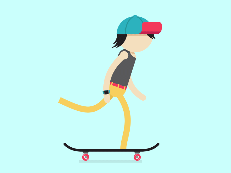 Skaters Gonna Skate animated animation blue gif hat punk skateboard watch wheels