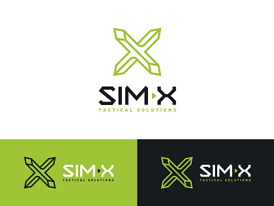 SIM-X Logo Concept branding green lime logo tactical x