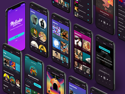 Mellodee Music Player & Karaoke App Mockups