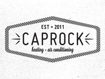 CapRock logo air conditioning black and white logo