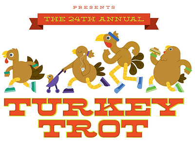 Turkey Trot illustration turkey turkey trot vector