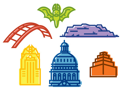 More Austin Stuff austin icons illustration vector