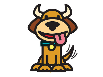 Cowppy half cow half puppy illustration vector