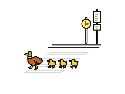 Ducks crossing ducks illustration vector