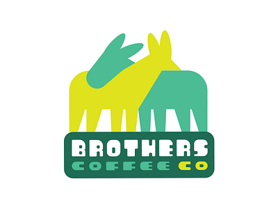 Bros brothers coffee donkey illustration logo vector