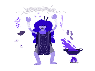 Huevember Day 17 (The Broth Witch) huevember illustration indigo ramen witch