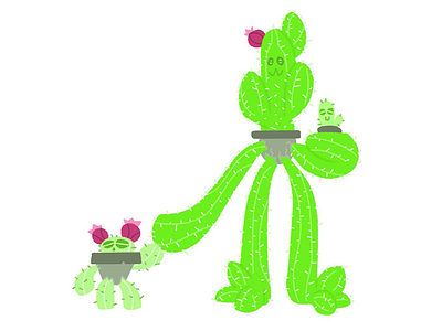 Huevember Day 27 (Cactus Golem) cactus green huevember illustration kids tired mom