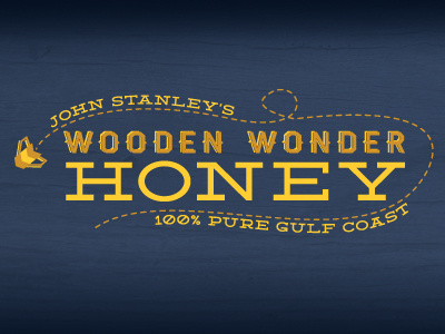Wooden Wonder Honey bee honey logo typography