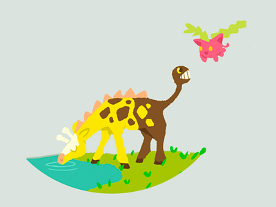 Girafarig girafarig hoppip illustration pokemon