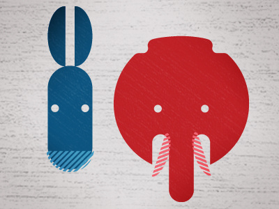 Blue/Red blue donkey elephant red republican democrat