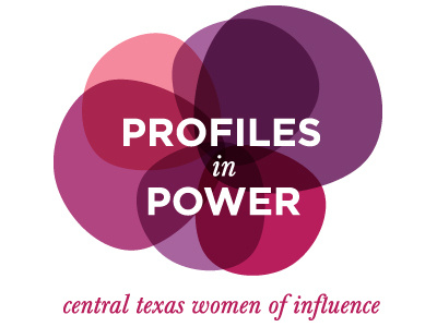 Profiles in Power logo flower logo purple typography