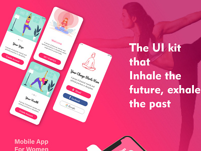 yoga app app illustration ui women xd design yoga app