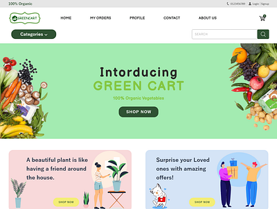 landing page design e commerce app ecommerce shop fruits organic food ui vegetables xd design