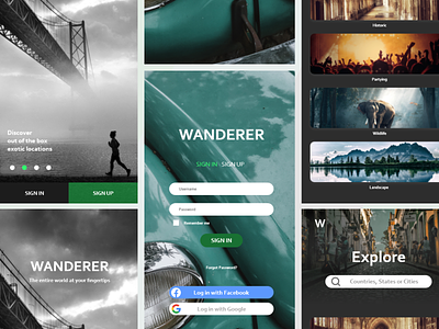 Travel app design explore illustration service travel app ui vector webapp