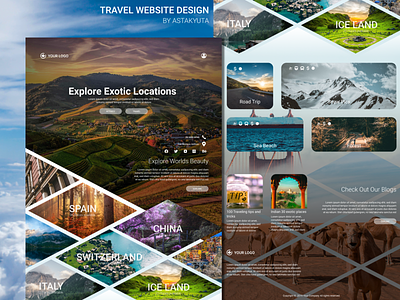 Travel Website explore illustration location nature sea travel ui ux vector webapp website design