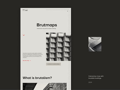 Brutmaps main page architecture black and white brutalism editorial main page site typography web