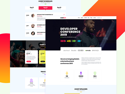 Evenium - Event and Conference design flat typography ui ux web website
