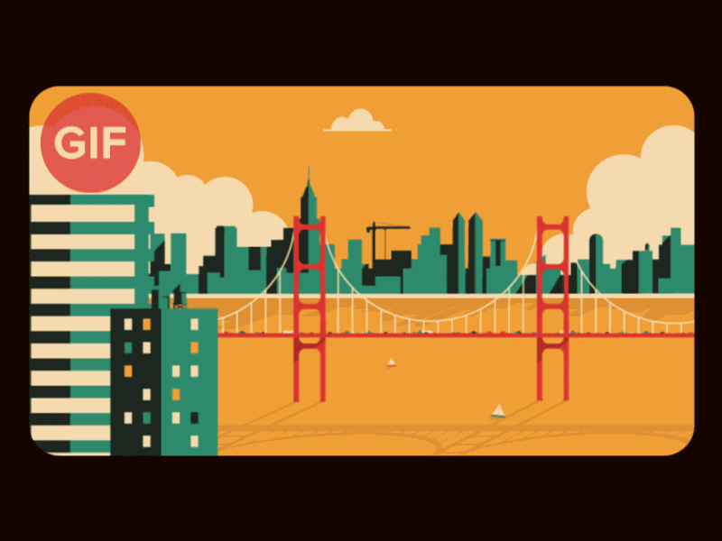 GIF-City Movement after effects animation city movement gif graphic design illustrator