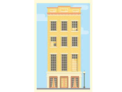 New Orleans Hotel adobe building cs6 design flat style illustration illustrator new orleans nick staab