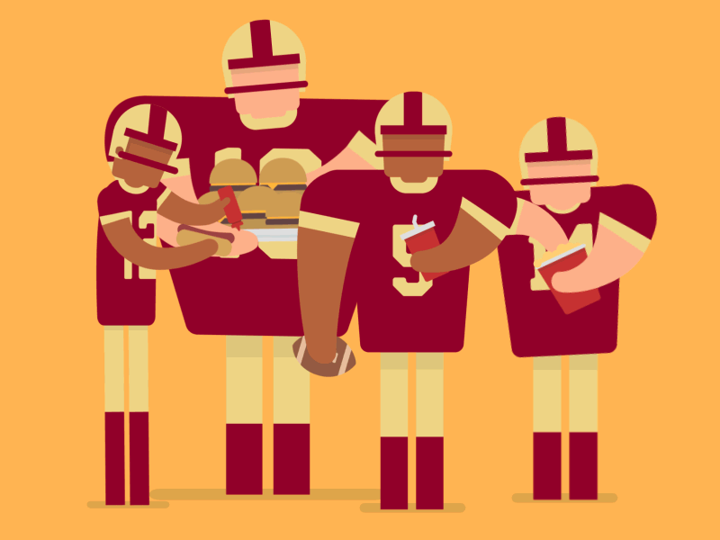 Coming to FSU Football! 2d animation characters concessions eating football fsu gif illustrator players seminoles stadiumrunner