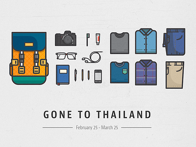 Packing for an Adventure adventure backpack illustration iphone nick staab packing pants shirt suitcase thailand