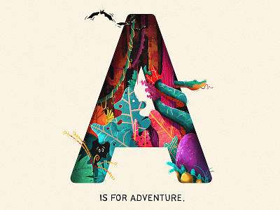 A Is For Adventure a adventure foliage plants texture type typography