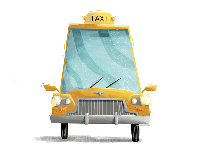 Taxi Cab animation cab car illustration new york reflection taxi texture yellow