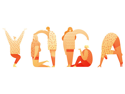 What's that Spell?! illustrator pattern people shapes texture yoga