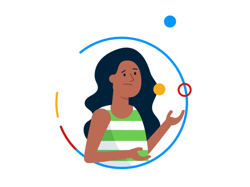 A Little Wiggle Jiggle Juggle animation face focus girl illustration juggle people vector woman