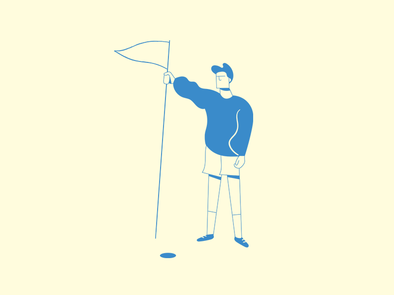 Life of a Caddie animation ball cel animation character flag golf line
