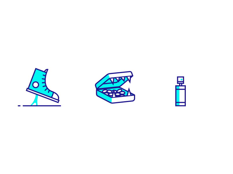 Save Your Breath animation breath spray gum icon shoe skull