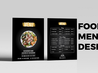 Food Menu Design branding design food food menu illustration menu vector web