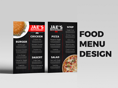 JAE'S RESTAURANT Design dasert drinks fast food food food menu illustration menu pizza restaurant restaurant food menu