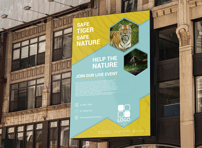 POSTER ABOUT TIGER AND NATURE art artwork branding company creative design event festival illustrator modern natural nature portrait poster poster art poster design tiger vector