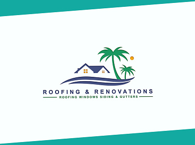 Roofing Renovation Travel Logo airplane beach holiday ocean resort sea sky logo summer tour tourism tourists travel travel logo tree trip tropical vacation world