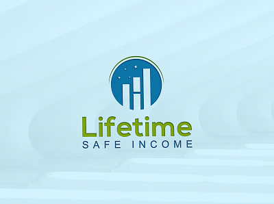 Lifetime Safe Income Logo advertising apartment arrow bank building chart consulting finance financial global graph growing growth hotel housing increase invest investment market