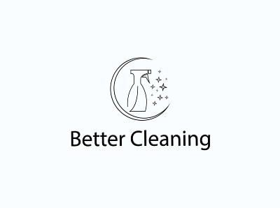 Better Cleaning Logo broom bubble clean cleaning colorful glistened housekeeping maid modern neat orange professional satisfaction shiny simple soap spray star