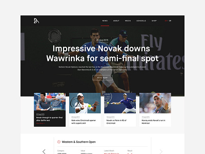 Djokovic Website Redesign design djokovic novak sport tennis typography web website
