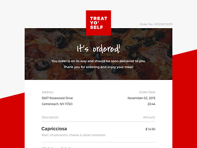 017 - Email Receipt clean design email interface mail pizza receipt simple user web