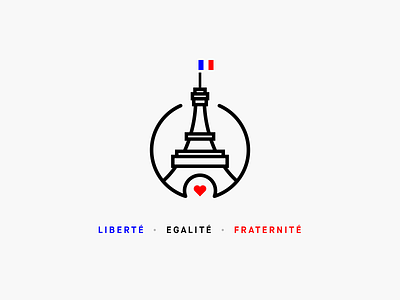 Pray For Paris eiffel tower france icon illustration love paris support vector