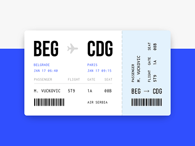 024 - Boarding Pass boarding pass clean interface minimal simple ticket travel user