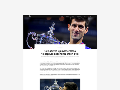 News Article article clean simple design djokovic flat interface modern news novak page user web