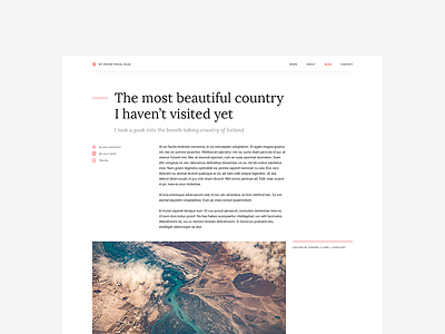 035 - Blog Post blog design download free freebie iceland interface minimal post user web website