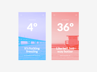 037 - Weather android app application design interface ios iphone minimal user weather web