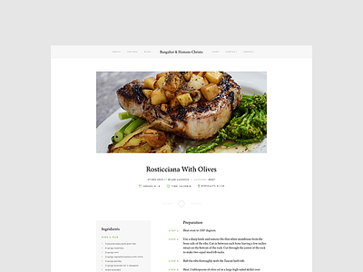 040 - Recipe blog clean design flat food interface minimal post recipe restaurant user web